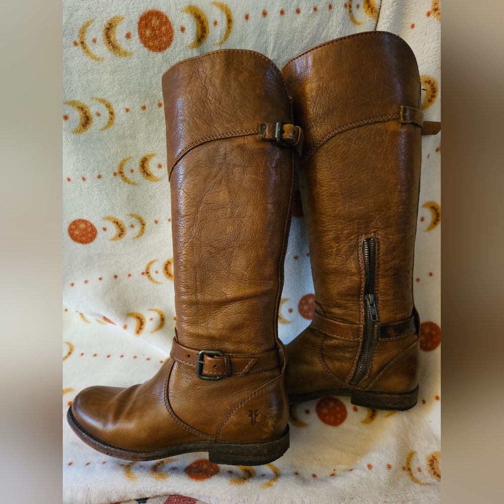 Frye Tan Leather Boots Sz 7